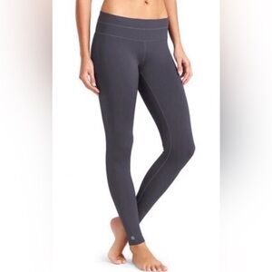 Athleta Sonar Tight Legging Full Length Running Zip Back Dark Grey Size L